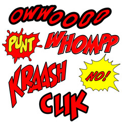 Set of Comic expression Text -Vector Illustration