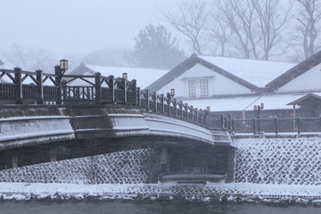 酒田の山居倉庫　冬景色　Sakata, Yamagata, Japan