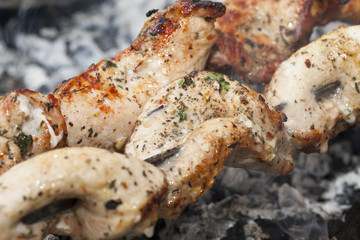 Cooking meat on the grill