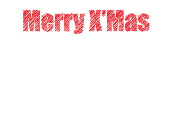 Merry X'mas Text with Scribble / sketch Design and copy space