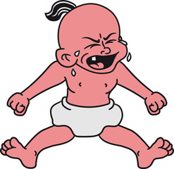 wütend weinen schreien böse brüllen flennen nerven laut jammern klein süß niedlich windel kind baby comic cartoon