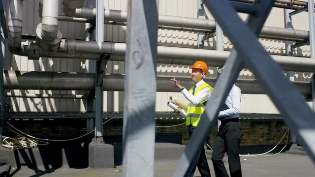  Engineers carrying out an inspection at urban industrial site