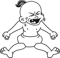 wütend weinen schreien böse brüllen flennen nerven laut jammern klein süß niedlich windel kind baby comic cartoon