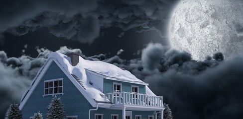 Fototapeta premium Moon lighting house 