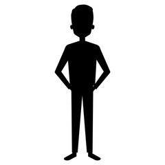 young man silhouette avatar character