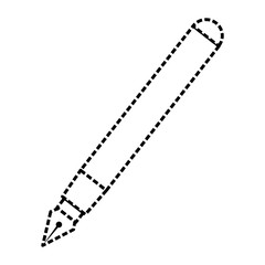 flat line uncolored  writing pen over white background vector  illustration