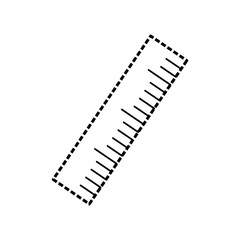 flat line uncolored ruler sticker over  white background vector illustration