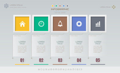 Infographics design template with icons, process diagram, vector eps10 illustration