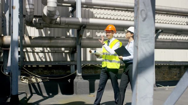  Engineers carrying out an inspection at urban industrial site