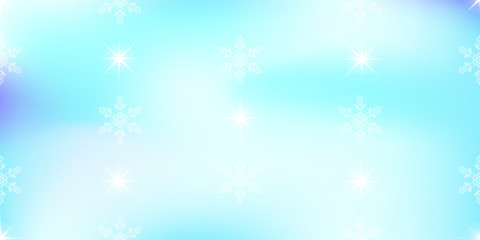 Vivid vector background with snowflakes soft blue color.
