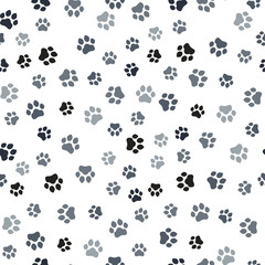 Paw print seamless. Traces of Cat Textile Pattern. Cat footprint seamless pattern. Vector seamless