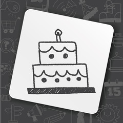 birthday cake doodle drawing