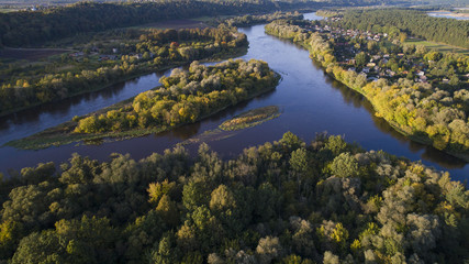 Naklejka premium field and river