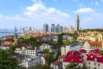The beautiful architectural landscape and urban scenery of Qingdao