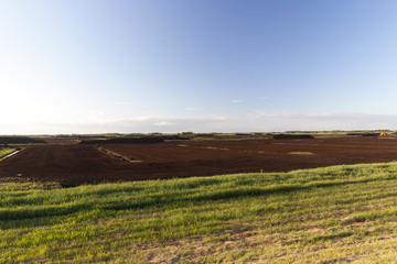 Fototapeta na wymiar production of peat landscape