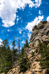 Wildlife sanctuary in the United States. Rocks and blue sky