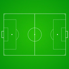 Football, soccer green, realistic, textured field. Top view with marking, easily resizable and any other elements. Template for a website, mobile application, presentation, corporate identity design
