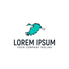 bird hand drawn logo design concept template