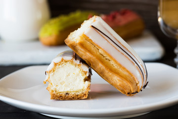 Eclairs in glaze