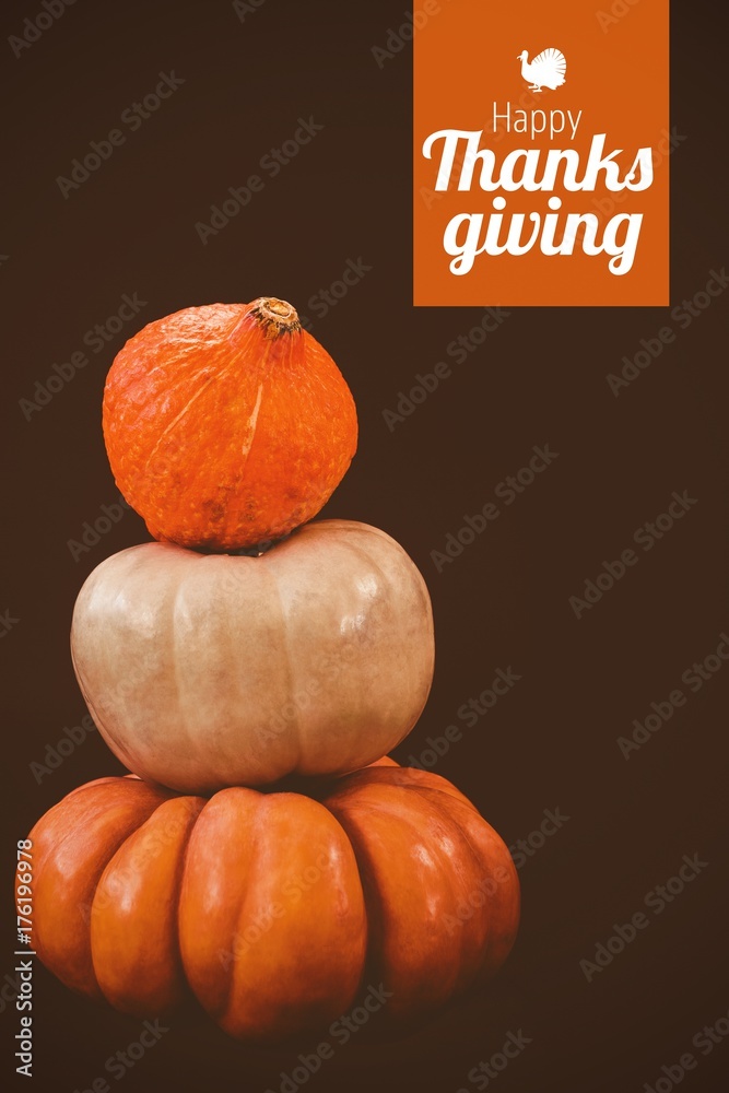 Sticker Composite image of thanksgiving greeting text