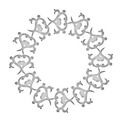 Decorative design element. Patterns with geometric ornament. Circular ornamental symbol. Islam, Arabic and Indian, ottoman motifs. 3D rendering