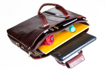 Leather bag made from high quality leather for executives. Available with clipping path