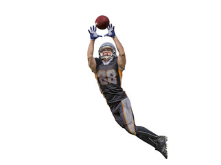 American football player catching ball isolated - Powered by Adobe
