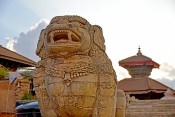Lion guard of Bhaktapur Durbar Square