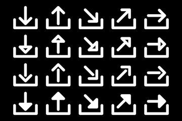 Set of silhouettes arrows.