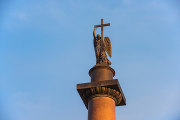 Sigismund's Column in the Central square of the old town in Warsaw, Poland