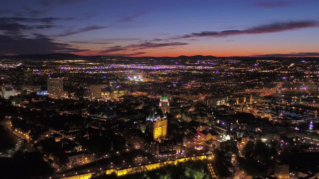 Aerial Canada Quebec City July 2017 Night 4K Inspire 2