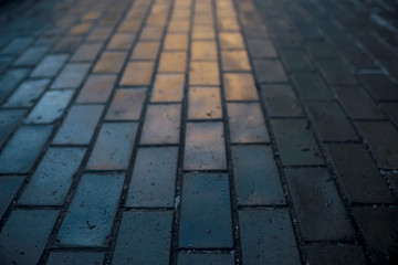 Gray paving slab on the street