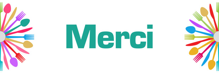 Merci Colorful Spoon Fork Knife Circular Horizontal 