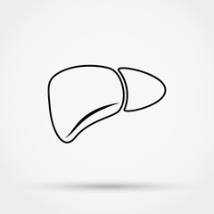 Outline liver vector icon.