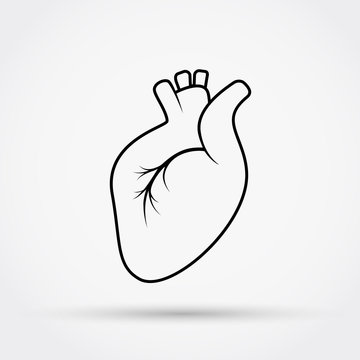 Outline heart vector icon.