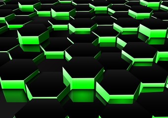 Dark green hexagonal background