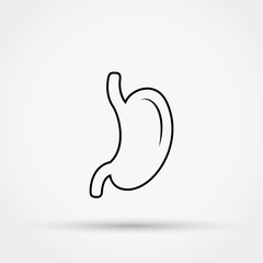 Outline stomach vector icon.