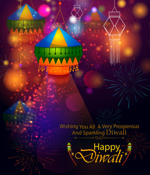 Happy Diwali light festival of India greeting advertisement sale banner background