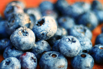 fresh berries blueberries close-up scattered