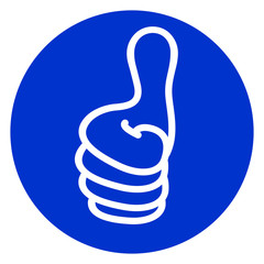 hand blue circle icon