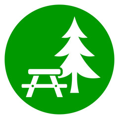picnic table green icon