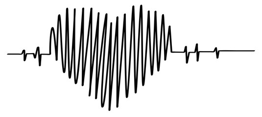Hand drawn heart beat vector