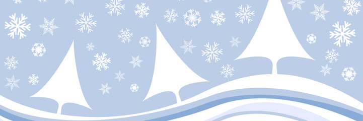 Abstract banner, vector blue winter background, christmas concept