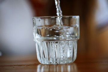 A glass is on the table