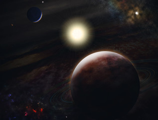 Obraz na płótnie Canvas Space. Sci fi. A stars, planets, nebulas.