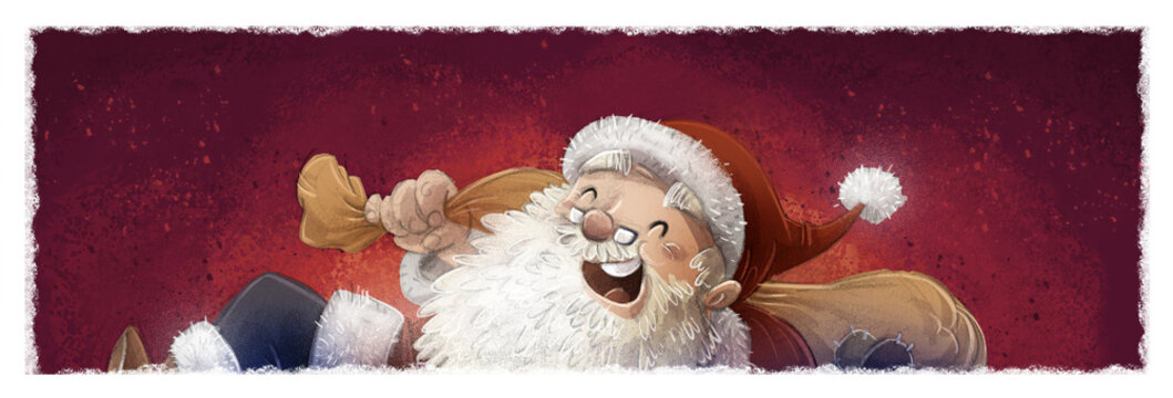 santa claus feliz con regalos