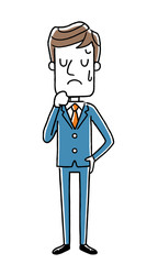 ビジネスマン：悩む、困る