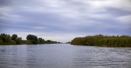 Obraz na płótnie Canvas Beautiful autumn landscape in the Volga delta. Astrakhan Region. Russia.