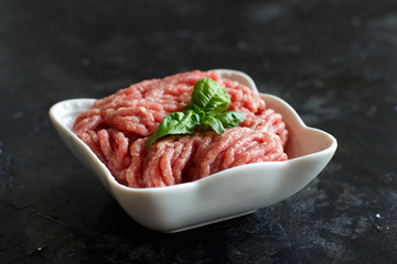 Minced meat with in a bowl