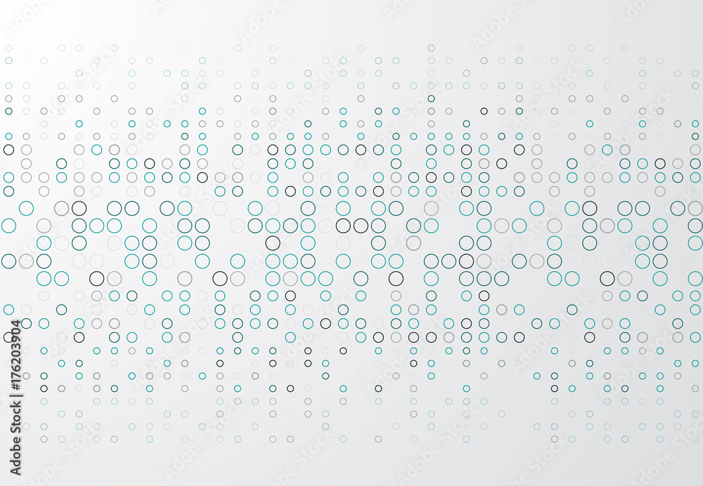 Wall mural abstract technology background with blue border circle pattern, vector